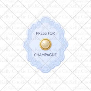 Pearls & Prosecco Press for Button Plaque, Blue Champagne