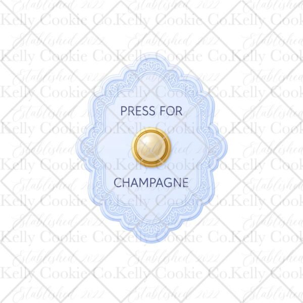 Pearls & Prosecco Press for Button Plaque, Blue Champagne