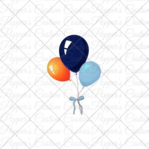 Party Balloons, Pawty Pup, Navy Orange & Blue