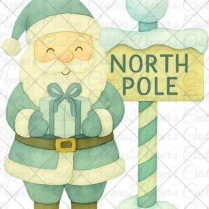 Blue Christmas Santa & North Pole