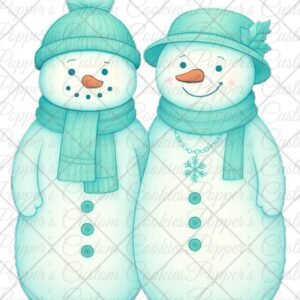 Blue Christmas Snow Couple