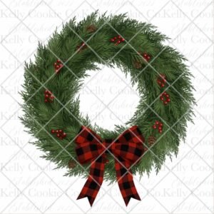 Wreath, R&B Buffalo Check Bow