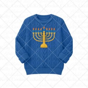 Sweater, Blue Menorah