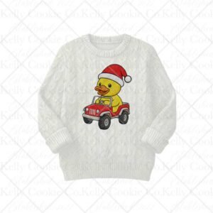 Sweater, Christmas Duck, Jeep