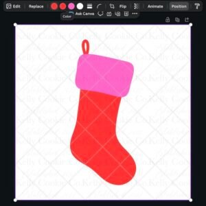 Stocking, Canva Editable