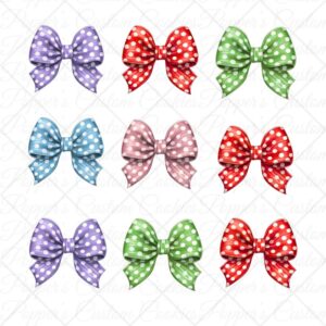 Polka Dot Bows Transfers