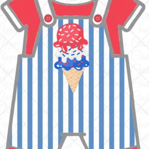 RWB Overalls, Blue Striped & Ice Cream