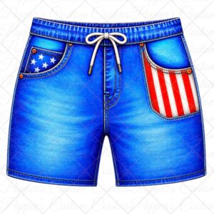 Men's Long Swim Trunks, RWB